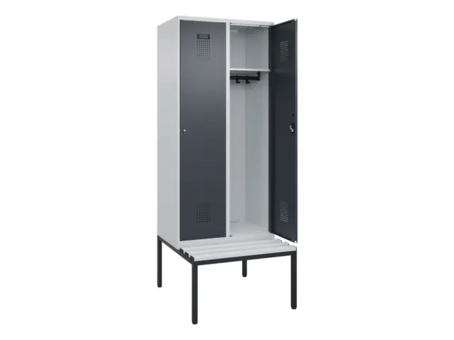locker met bank,HxBxD 2120x800x815mm,2vak,vak B 400mm,cilinderslot