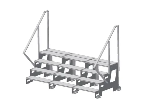 bordestrap,verrijdbaar,bordes H 0,6m,3treden,aluminium