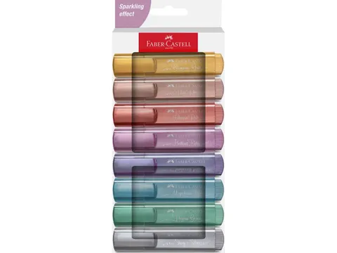 Markeerstift Faber-Castell 46 metallic 8stuks goud, zilver, roze, ruby