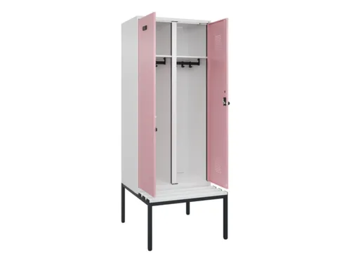 locker met bank,voor scheiding van kleding,HxBxD 2120x800x815mm,2vak