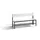 omkleedbank,HxLxD 796x1500x407mm,HPL wit,frame staal RAL7021,leuning