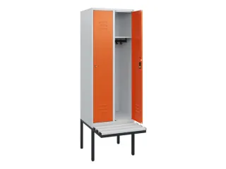 locker met bank,HxBxD 1950x600x815mm,2vak,vak B 300mm,cil.-slot - 2
