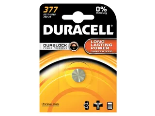 Batterij Duracell knoopcel 377 zilver oxide Ø6,8mm 1.5V-18mA - 2