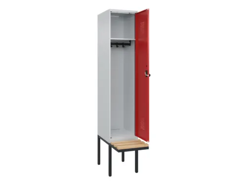 locker met bank,HxBxD 2120x400x815mm,1vak,vak B 400mm,draaigrendel