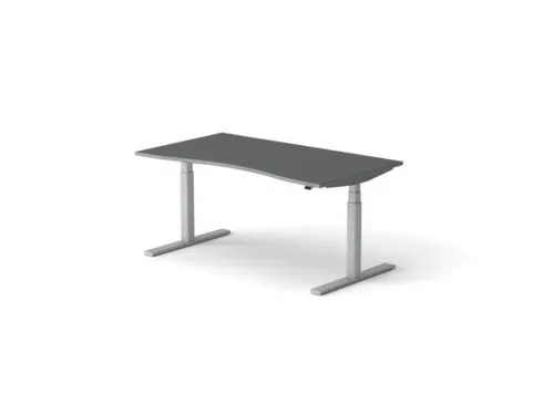 Elektrisch ihv bureau,HxBxD 650-1310x1600x900/800mm,blad donkergrijs