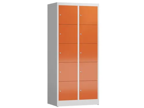 lockerkast,HxBxD 1800x800x500mm,2x5vakken,cil.-slot,romp RAL7035