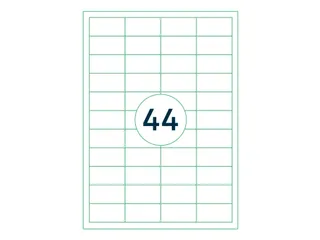 Etiketten Zelfklevend Wit 44 op A4 48.5x25.4mm 1000 Vel - 1