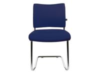 Bezoekersstoel Donkerblauw Stof Zitting 450x480x450mm Sledeframe