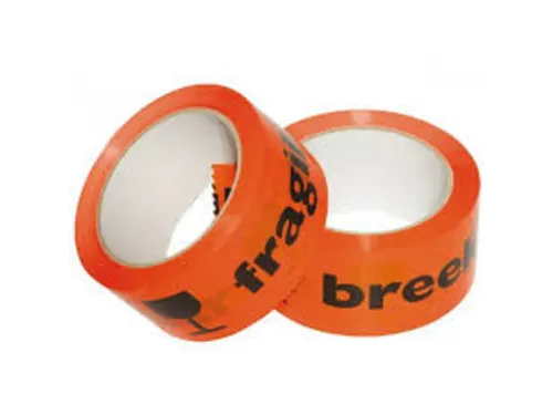 Waarschuwingstape IEZZY breekbaar 50mmx66m oranje/zwart