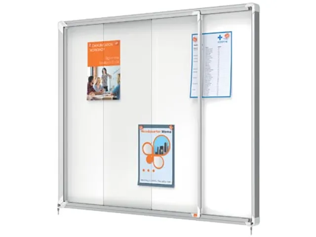 Premium Plus binnenvitrine schuifdeuren hoekslot magnetisch 15x A4