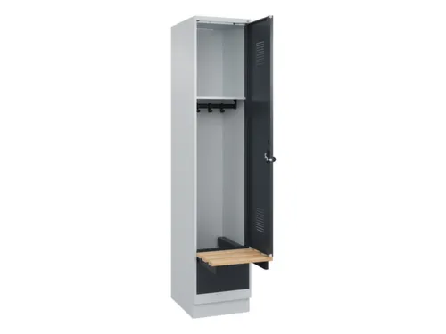 locker met bank,HxBxD 1950x400x815mm,1vak,vak B 400mm,draaigrendel