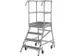 escalier mobile,roulant,estrade H 1m,4marches a. revêtement R13,alu