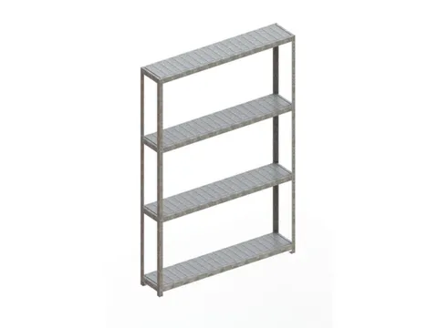 Breedvakstelling HxLxD 2970x2004x400mm vaklast 500kg 4 stalen panelen