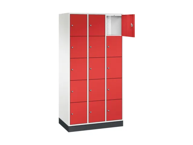 lockerkast,HxBxD 1950x920x500mm,3x5vakken,cil.-slot,sokkel