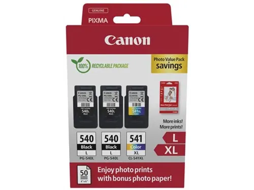 photo value pack 2 x PG-540L + 1 x CL-541XL, 5224B015, 4 kleuren