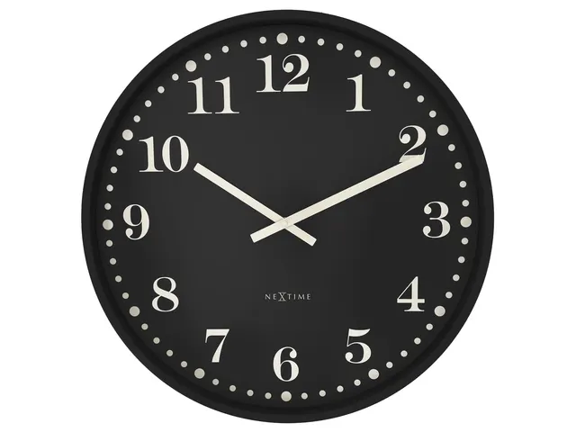 Wandklok NeXtime Dickens Large 50 cm zwart