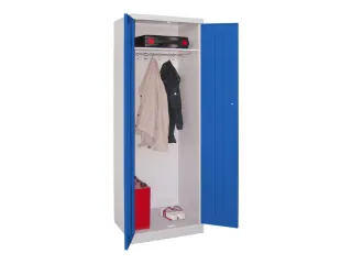 kleding-/wasgoedkast,HxBxD 1800x600x500mm,RAL7035,front RAL5010 - 2