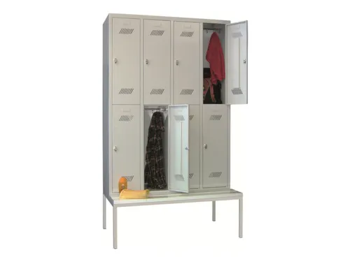 banklocker,dubbeldeks,HxBxD 2150x1200x800mm,RAL7035,front RAL7035