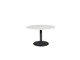 Linesto Vergadertafel Vaste Hoogte 120cm Rond Wit 25mm Zwart - 1