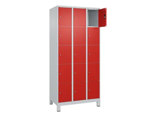 lockerkast,HxBxD 1950x900x500mm,3x5vakken,vak B 300mm,cil.-slot,voeten