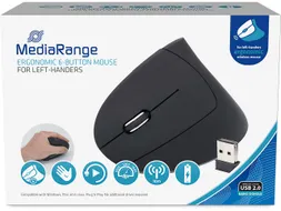 MROS233 MEDIARANGE muis 6knoppen ergonomisch draadloos links zwart