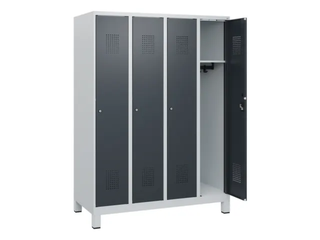 schoollocker,HxBxD 1630x1200x500mm,4vak,vak B 300mm,cil.-slot,voeten