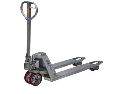 Palletwagen Rvs 2.5t Zwenk-/vorkwielen Pu Dubbel Vorklengte 1150mm