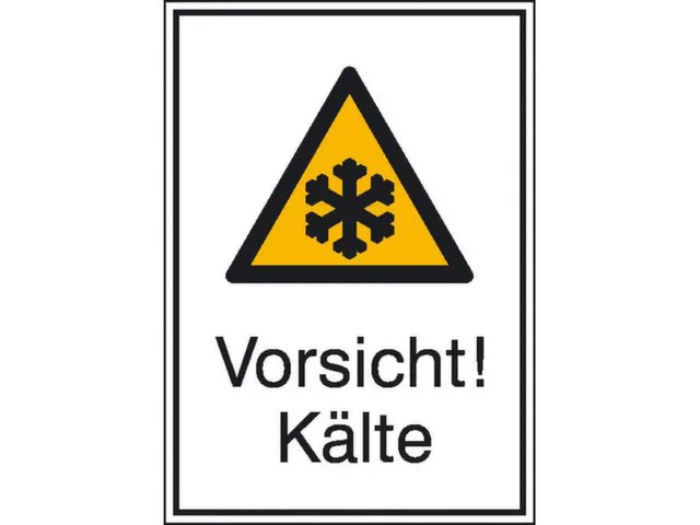 Panneau d'avertissement combiné p. int./ext. Attention ! Froid PVC