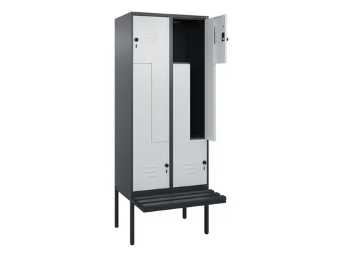 Z-garderobekast,HxBxD 2120x800x815mm,4vak,vak B 400mm,draaigrendel