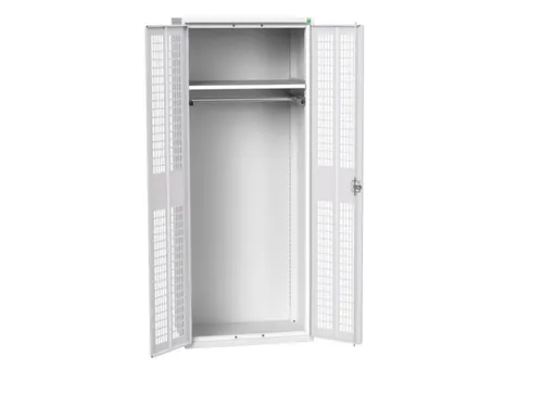 Lockerkast 2000x800x550mm 1 vak, dubbele ventilatiedeur, RAL7035