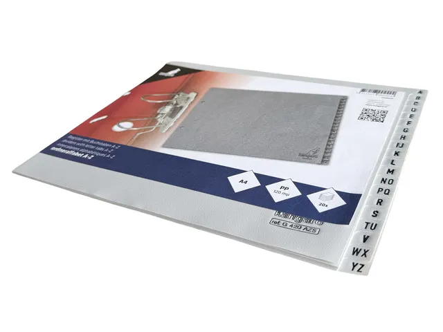 Tabblad Kangaro ordneralfabet A-Z PP 120 micron 2-gaats 20-delig