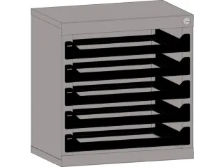Opslagtoren Plaatstaal V Assortimentskoffers 5X 66X340X240Mm Ral7000 - 1