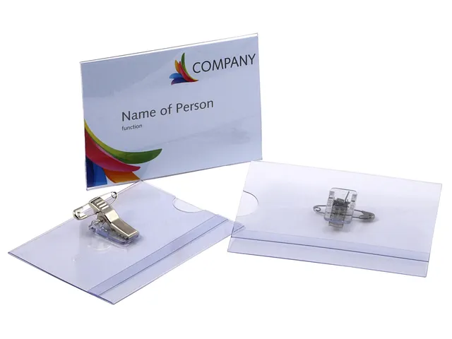 Badge Europel avec pince et épingle 90x60cm 24 pièces