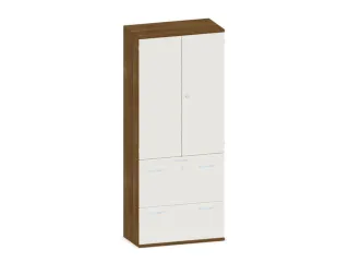 kantoorkast,HxBxD 1920x800x430mm,decor romp noten,decor front wit - 1