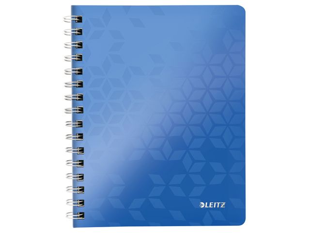 Notitieboek Leitz WOW A5 spiraal PP lijn blauw