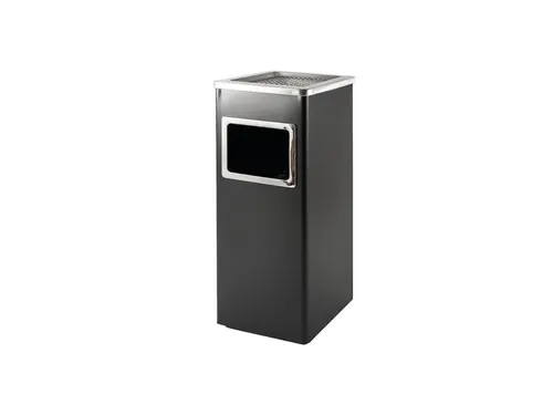 Afvalbak met asbak BRASQ 16 liter AT600 zwart