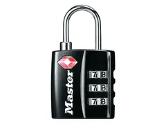 Hangslot Masterlock 4680EURDBLK 3-cijfer combinatie TSA zwart 30mm