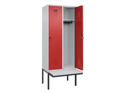 locker met bank,HxBxD 2120x800x815mm,2vak,vak B 400mm,draaigrendel