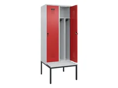 locker met bank,voor scheiding van kleding,HxBxD 2120x800x815mm,2vak