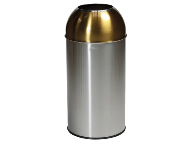 RVS afvalbakken,40l,HxØ 740x350mm,1opening(en),romp geborsteld