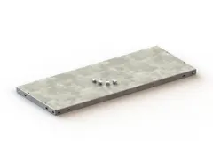 legbord,v. inhaakstelling,BxD 750x300mm,vakl. 80kg,m. lengtekanaal