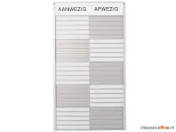 In-uit Bord 25 Namen Aluminium Aan/afwezigheidsbord Wit