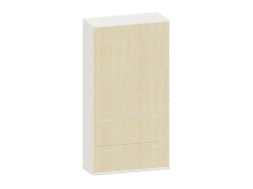 kantoorkast,HxBxD 1920x1000x430mm,decor romp wit,decor front esdoorn