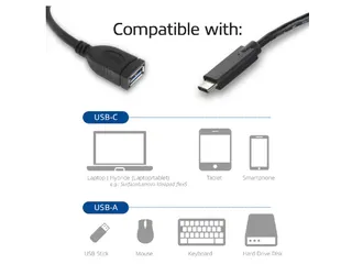 Kabel ACT USB 3.0 OTG USB-C male naar USB-A female - 4