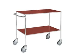 Tafelwagen,Draagverm. 150Kg,2Xstaalplaat,Staaletage,Zilverkleurig