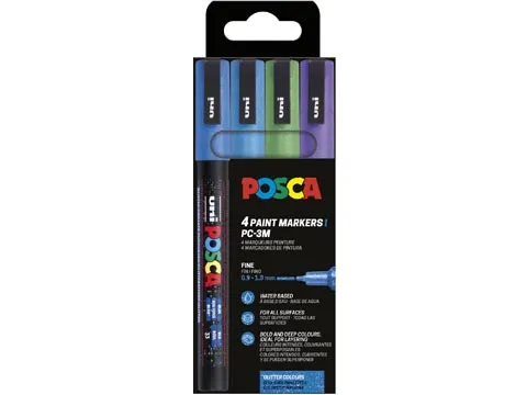 Uni POSCA paintmarker PC3-ML 4 stuks assorti