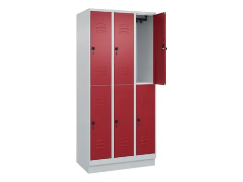 dubbeldekse locker,HxBxD 1950x900x500mm,3x2vak.,vak B 300mm