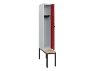 locker met bank,HxBxD 1950x300x815mm,1vak,vak B 300mm,draaigrendel - 2