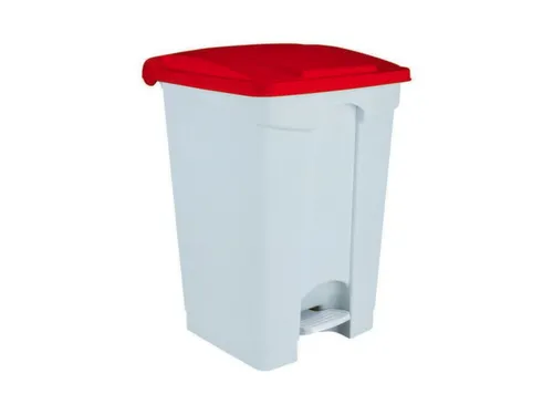 Contitop,afvalbak met pedaal 45L wit/rood/VE:3