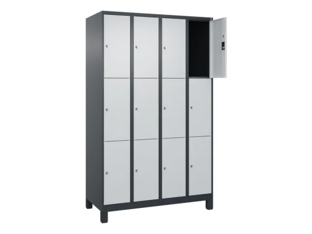 lockerkast,HxBxD 1950x1200x500mm,4x3vakken,vak B 300mm,cil.-slot